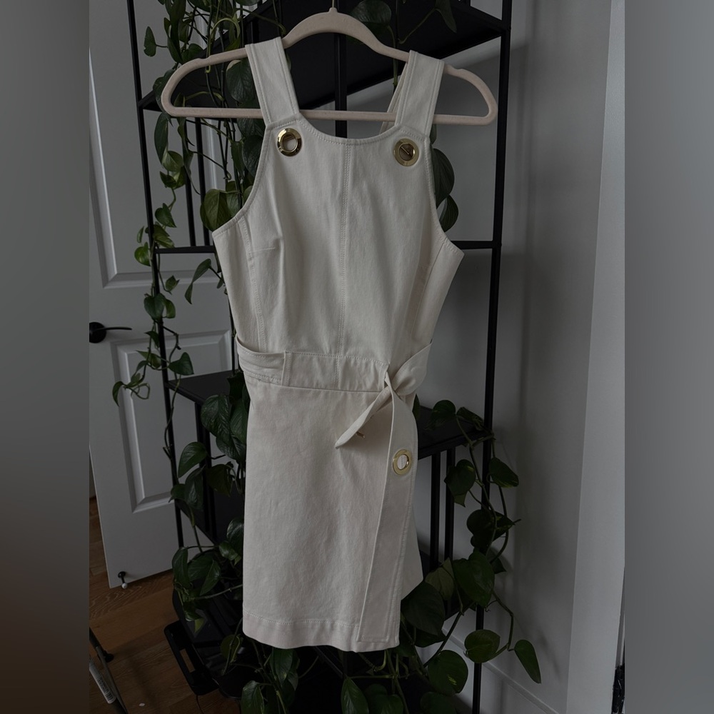 NWT DEREK LAM white denim dress 0